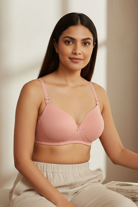 Zivame Maternity Padded Non Wired 3/4th Coverage Nursing Bra - Peach Pearl — image 5